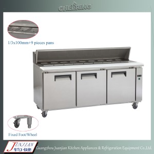 Cheering Commercial Stainless Steel Pizza Worktable Pre Work Table Chiller Freezer Refrigerator